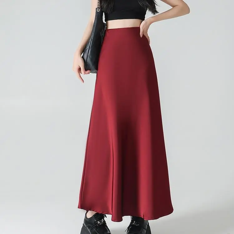 XUANSHU Casual Long Skirt Women's-17