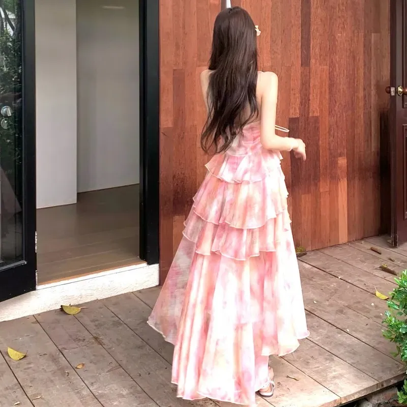 XUANSHU Slip Dresses Women's Pink-6