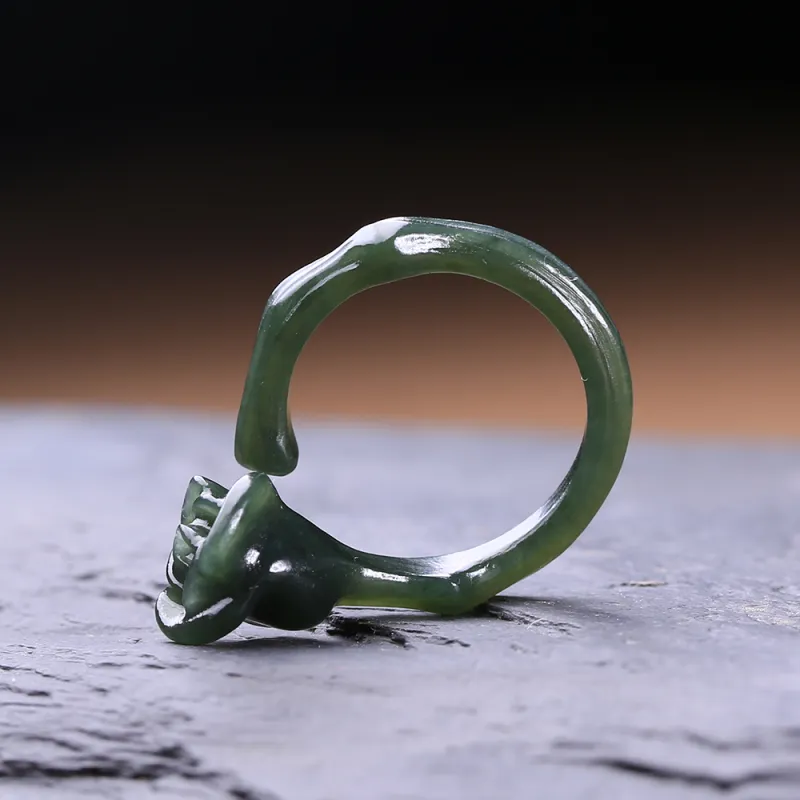 Renyu Jewelry Rings Green Jade Women's-9