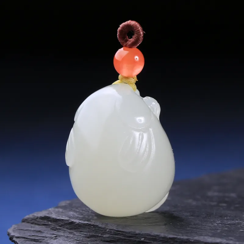 Renyu Jewelry Pendants White Jade/Pale Greenish White Jade Unisex-2