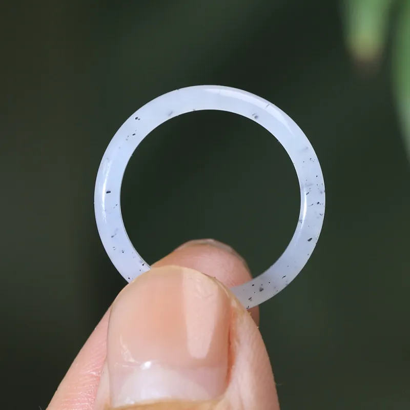 Renyu Jewelry Hetian Jade Rings Blue And White Unisex-6