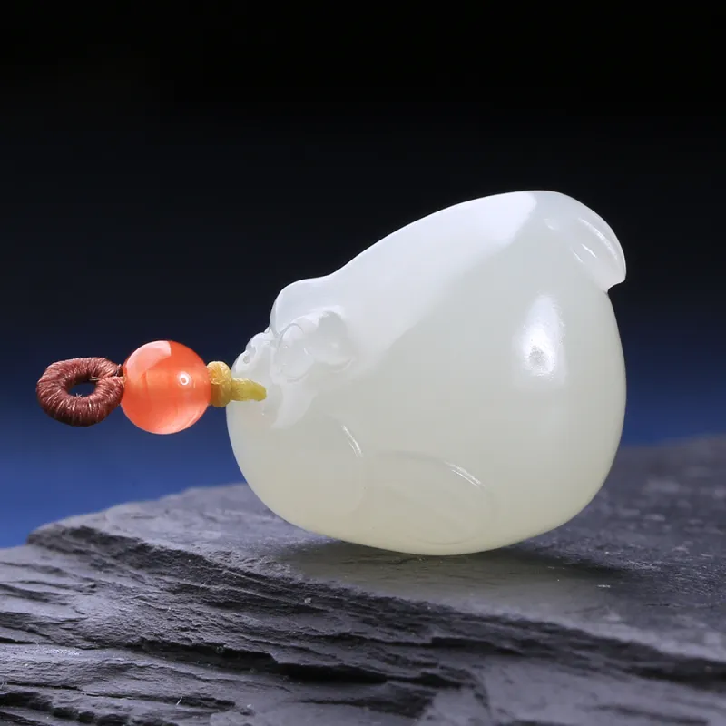 Renyu Jewelry Pendants White Jade/Pale Greenish White Jade Unisex-6