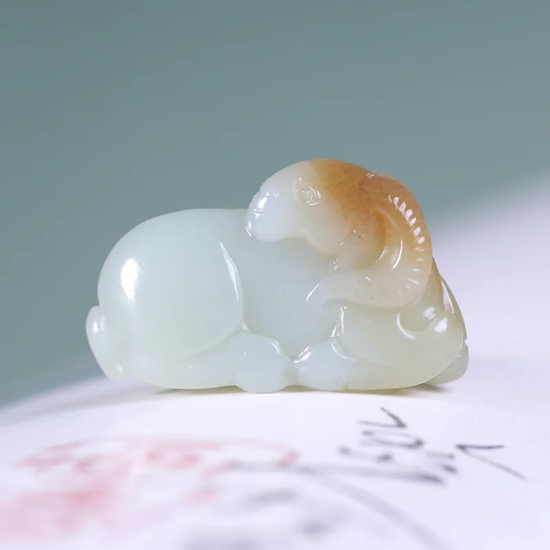 Renyu Jewelry Hetian Jade Pendants Sugar Jade Unisex-5
