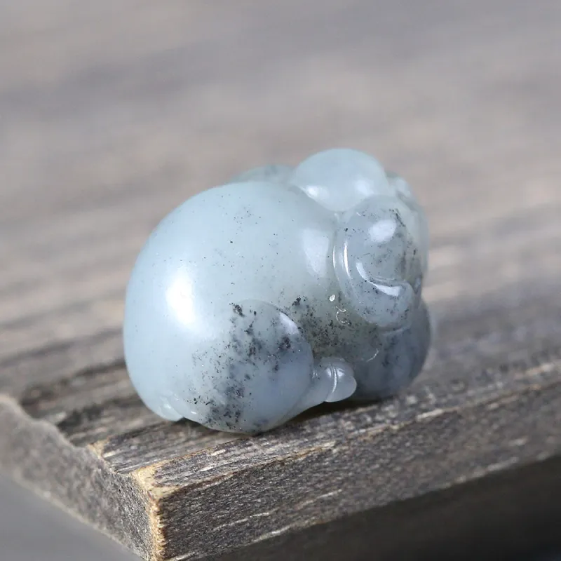 Renyu Jewelry Hetian Jade Pendants Blue And White Women's-4