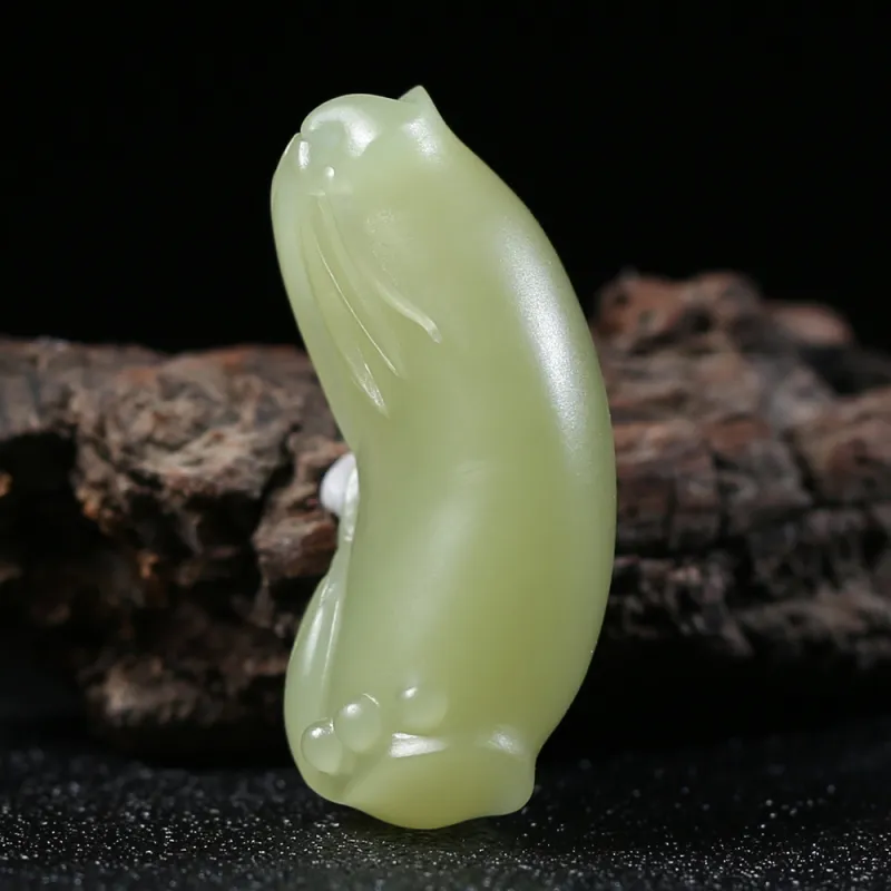 Renyu Jewelry Hetian Jade Pendants Yellow Jade Unisex-1