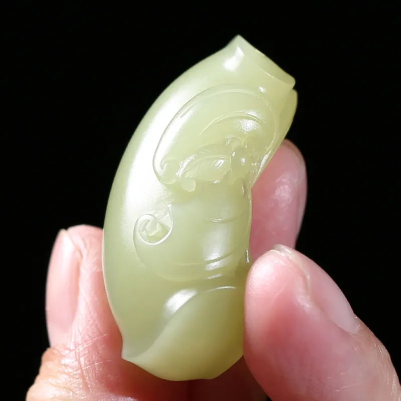 Renyu Jewelry Hetian Jade Pendants Yellow Jade Unisex-6