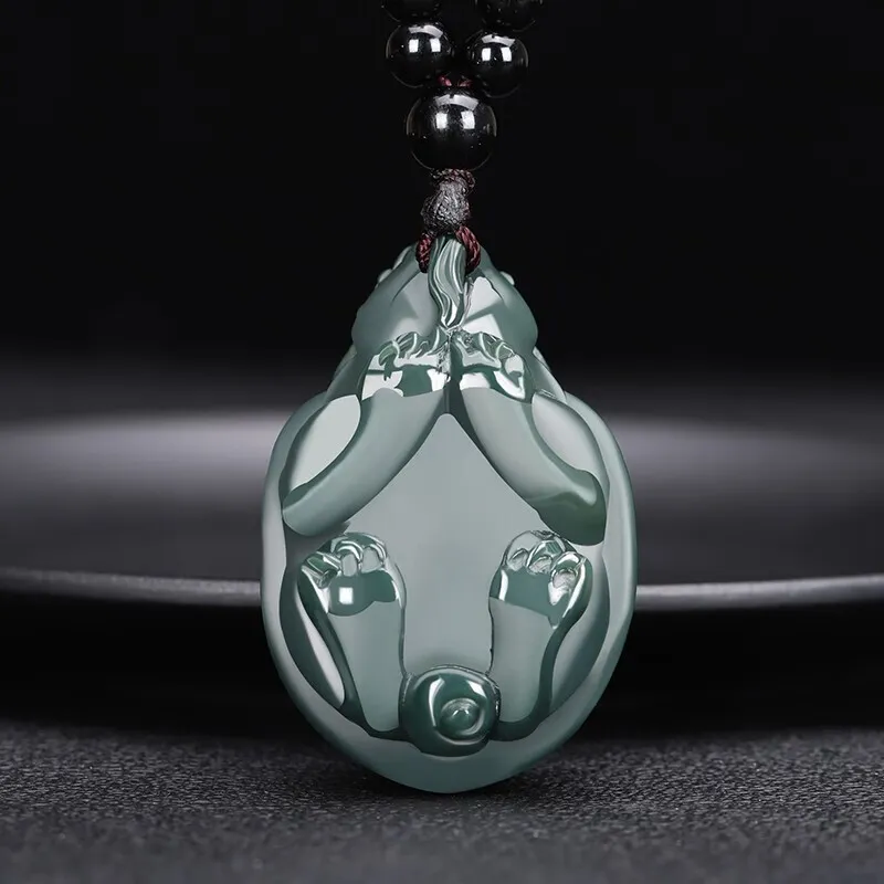 Renyu Jewelry Hetian Jade Necklaces Green Jade Unisex-4