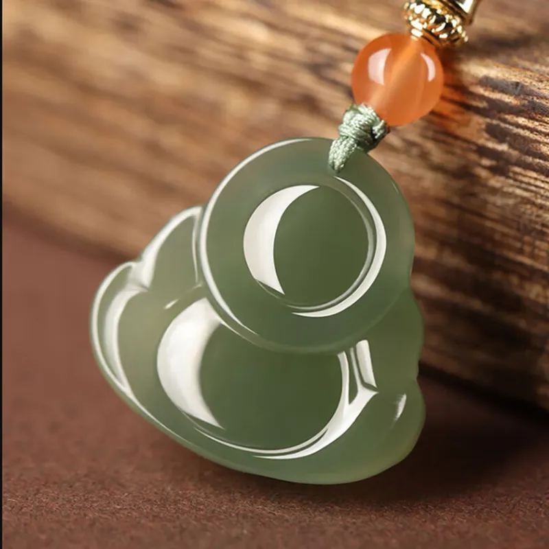 Renyu Jewelry Hetian Jade Pendants Green Jade Women's-2
