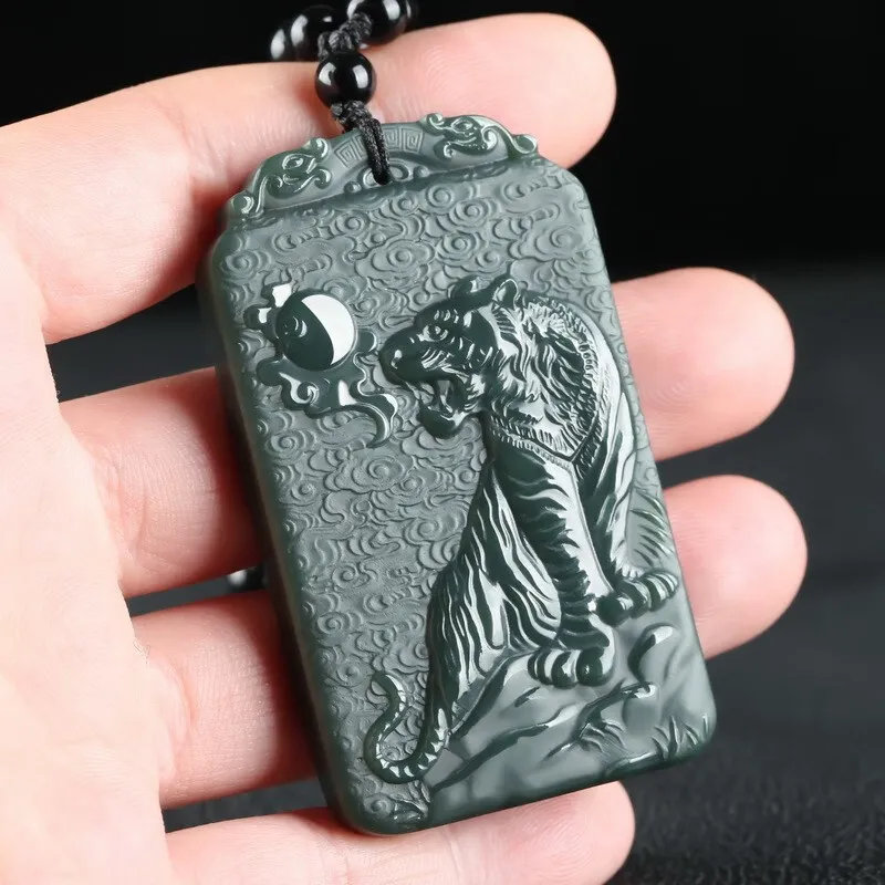 Renyu Jewelry Necklaces Green Jade Unisex-6