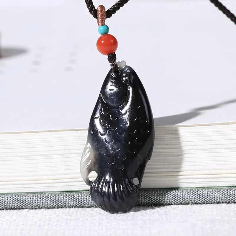 Renyu Jewelry Hetian Jade Pendants Blue And White Unisex-4