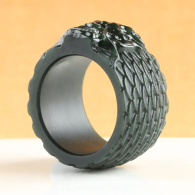 Renyu Jewelry Rings Green Jade Unisex-5