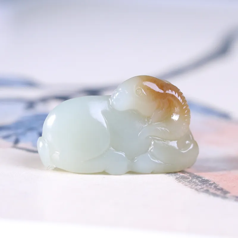 Renyu Jewelry Hetian Jade Pendants Sugar Jade Unisex-7