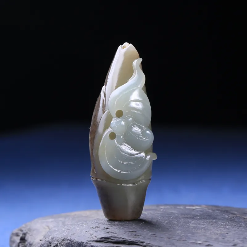 Renyu Jewelry Niche Luxury Rising Blessing Pendant Sugar Jade Unisex-7