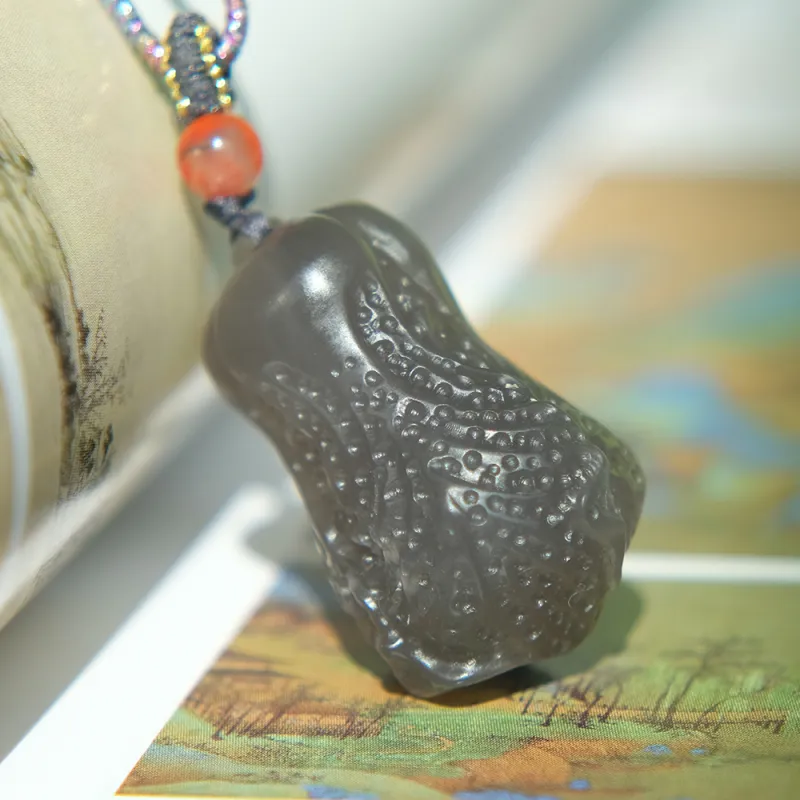 Renyu Jewelry Hetian Jade Pendants Smoky Purple Unisex-5