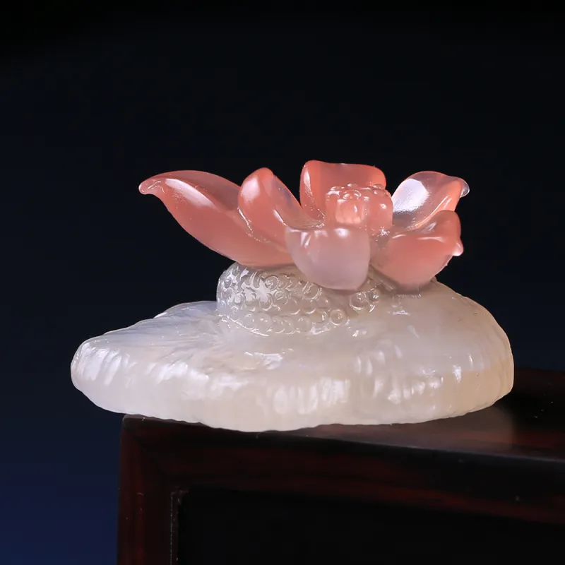 Renyu Jewelry Agate Niche Luxury Advanced Agarwood Carved Jade Incense Holder Ornament Unisex-3