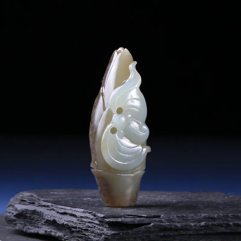 Renyu Jewelry Niche Luxury Rising Blessing Pendant Sugar Jade Unisex-2