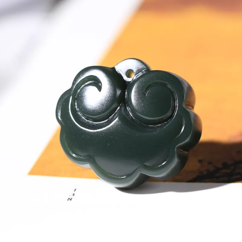 Renyu Jewelry Hetian Jade Pendants Green Jade Kids'-2