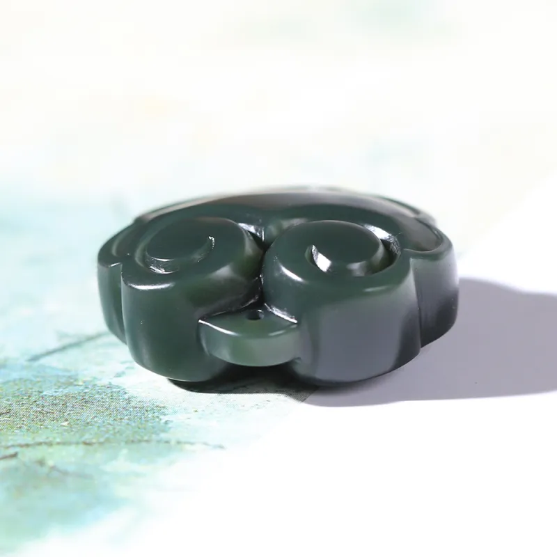 Renyu Jewelry Hetian Jade Pendants Green Jade Kids'-1
