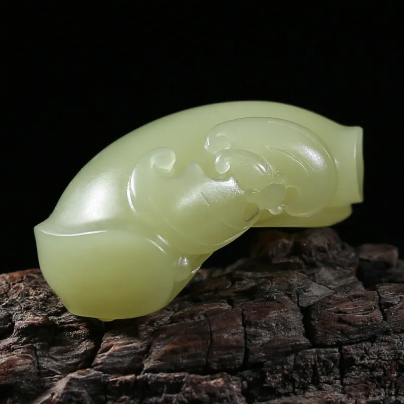 Renyu Jewelry Hetian Jade Pendants Yellow Jade Unisex-4