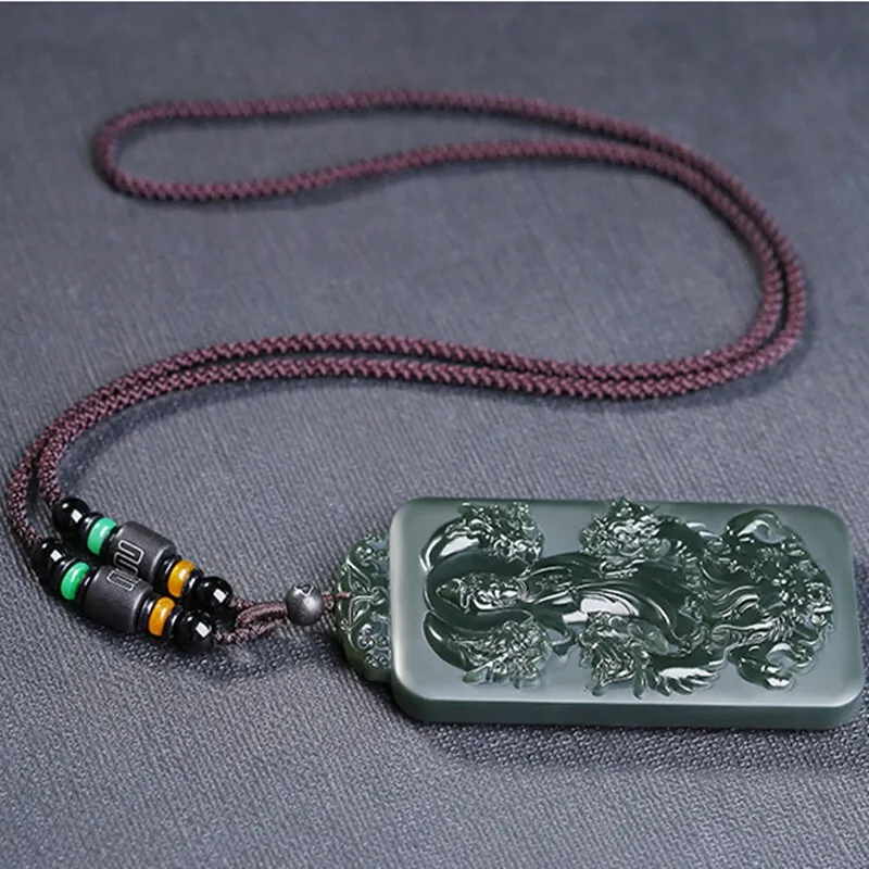 Renyu Jewelry Hetian Jade Pendants Green Jade Unisex-5