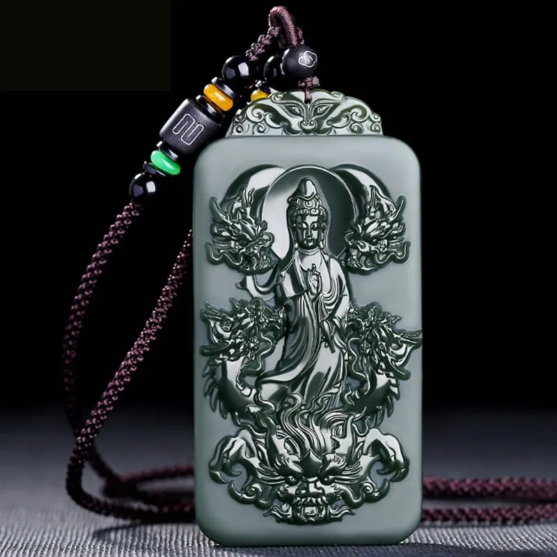 Renyu Jewelry Hetian Jade Pendants Green Jade Unisex-1