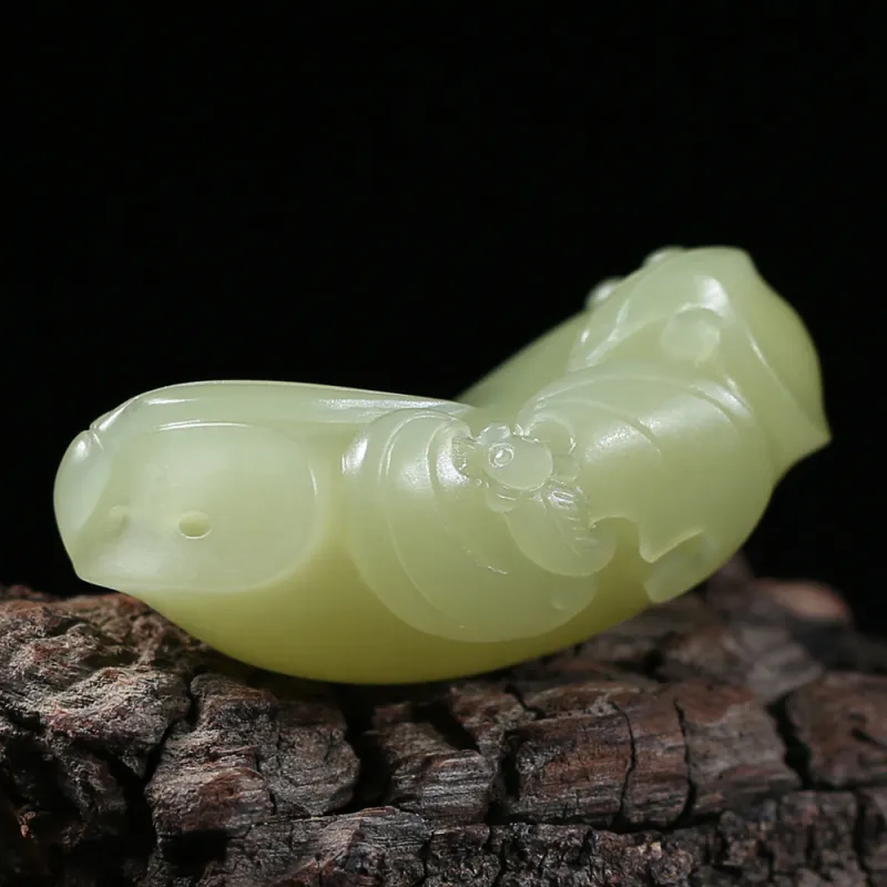 Renyu Jewelry Hetian Jade Pendants Yellow Jade Unisex-2