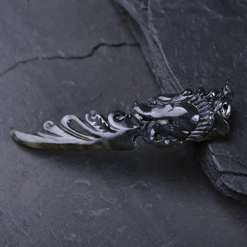 Renyu Jewelry Hetian Jade Pendants Blue And White Unisex-4