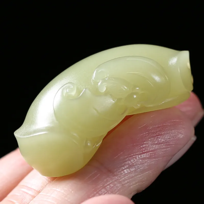 Renyu Jewelry Hetian Jade Pendants Yellow Jade Unisex-5
