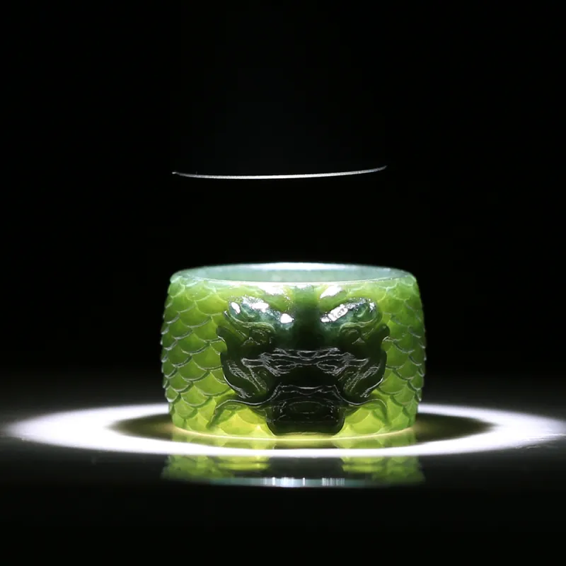 Renyu Jewelry Rings Green Jade Unisex-3