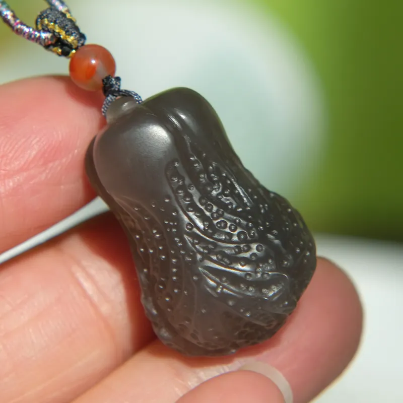 Renyu Jewelry Hetian Jade Pendants Smoky Purple Unisex-4
