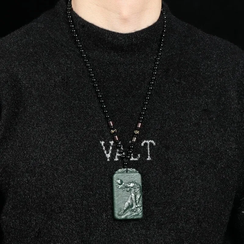 Renyu Jewelry Necklaces Green Jade Unisex-3