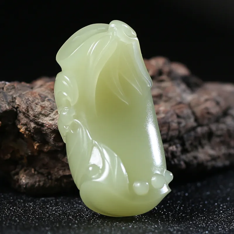 Renyu Jewelry Hetian Jade Pendants Yellow Jade Unisex-7