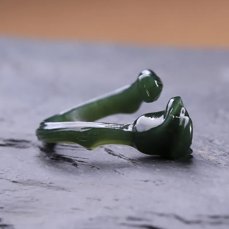 Renyu Jewelry Rings Green Jade Women's-10