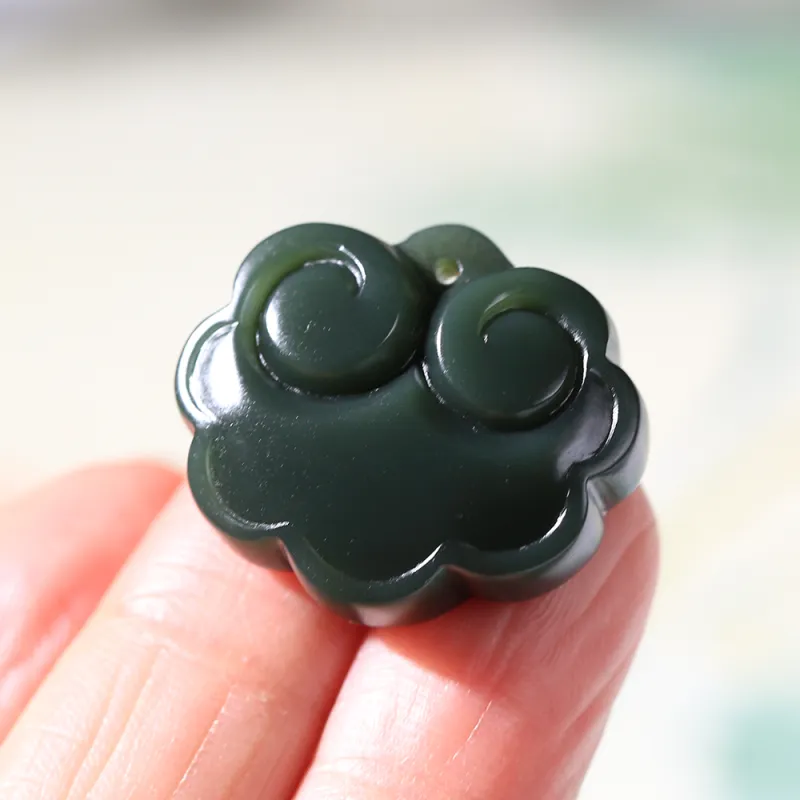 Renyu Jewelry Hetian Jade Pendants Green Jade Kids'-5
