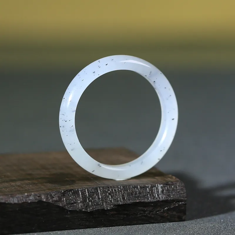 Renyu Jewelry Hetian Jade Rings Blue And White Unisex-1