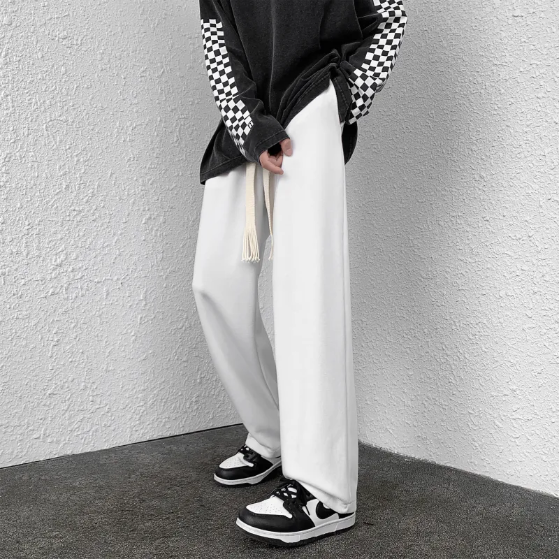 GWAF Classic Basic Solid Color Versatile Minimalist Style Drawstring Lace Up Casual Straight Fit Pants Unisex-29