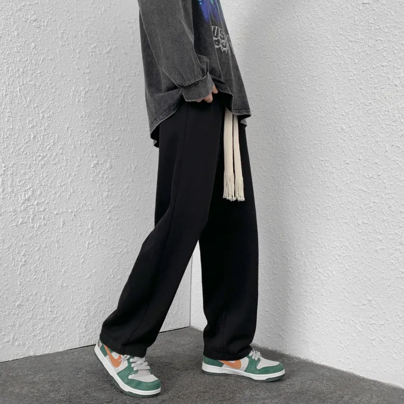 GWAF Classic Basic Solid Color Versatile Minimalist Style Drawstring Lace Up Casual Straight Fit Pants Unisex-2