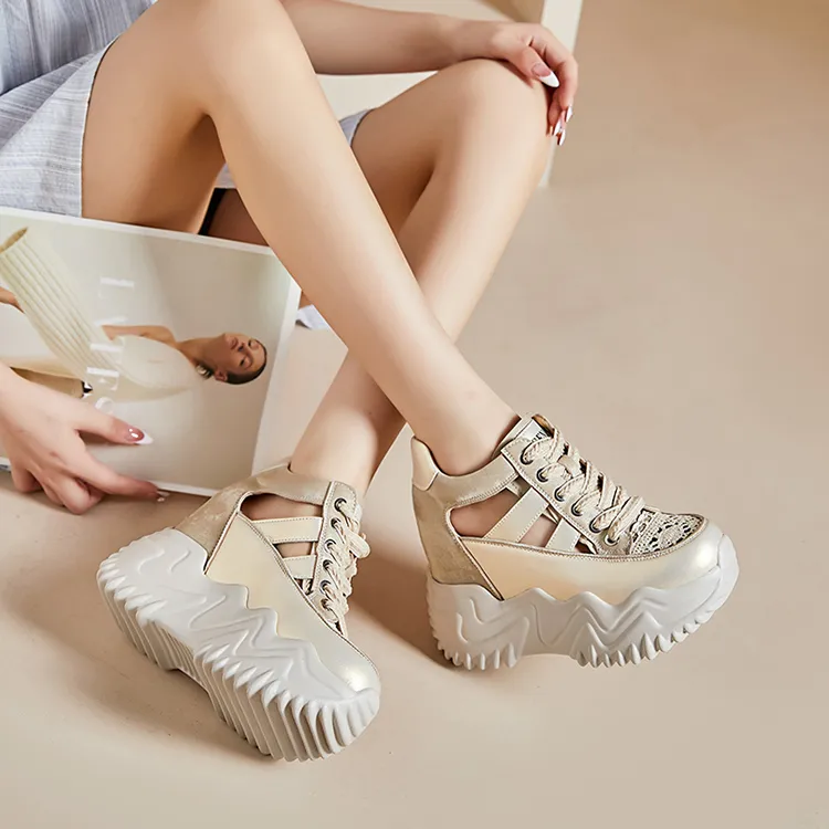 Egger Bird Height Increasing Breathable Coverage Low Top Chunky Sneakers Women's-4