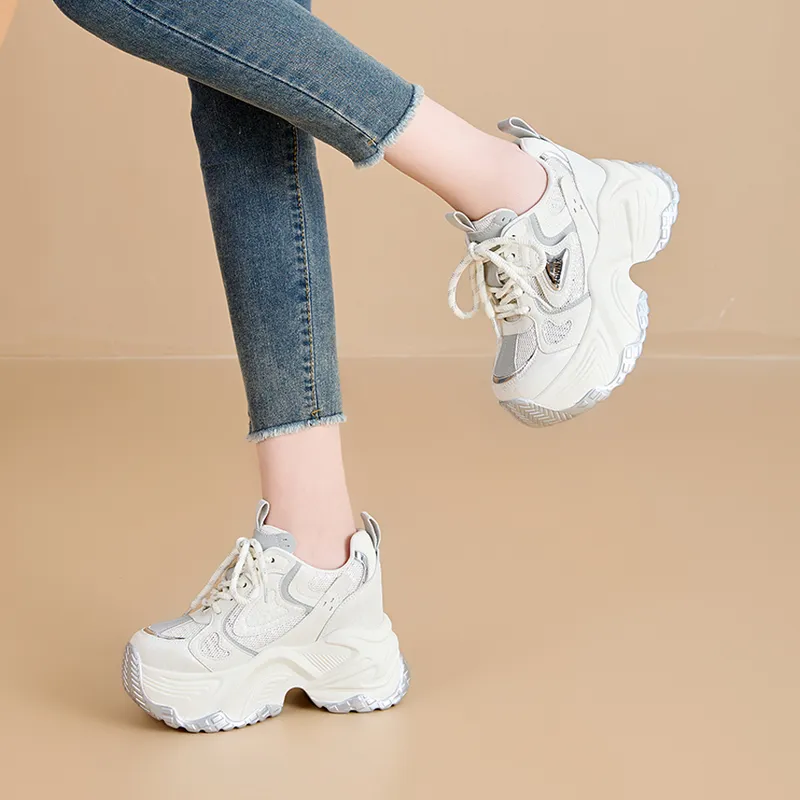 Egger Bird Lightweight Height Increasing Low Top Chunky Sneakers Women's-2