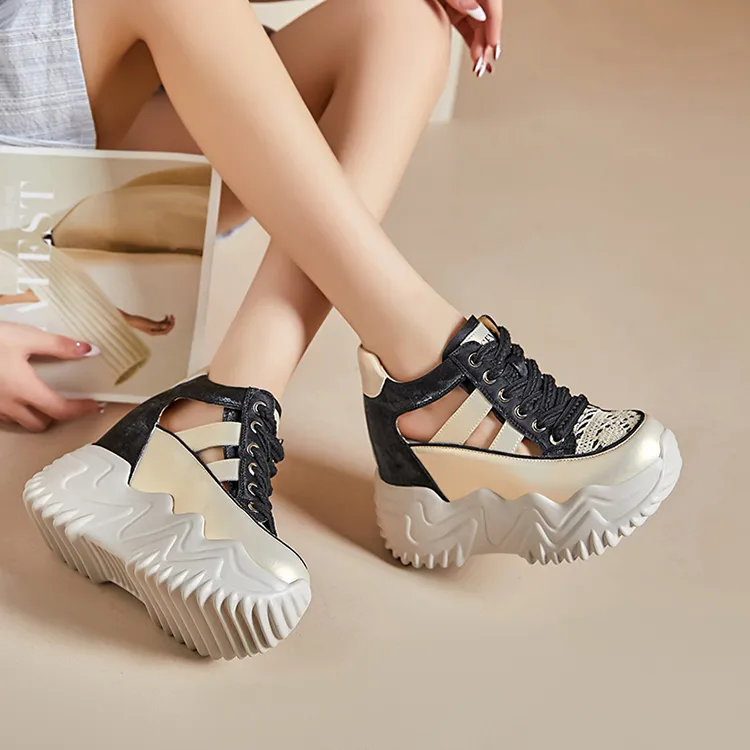 Egger Bird Height Increasing Breathable Coverage Low Top Chunky Sneakers Women's-9