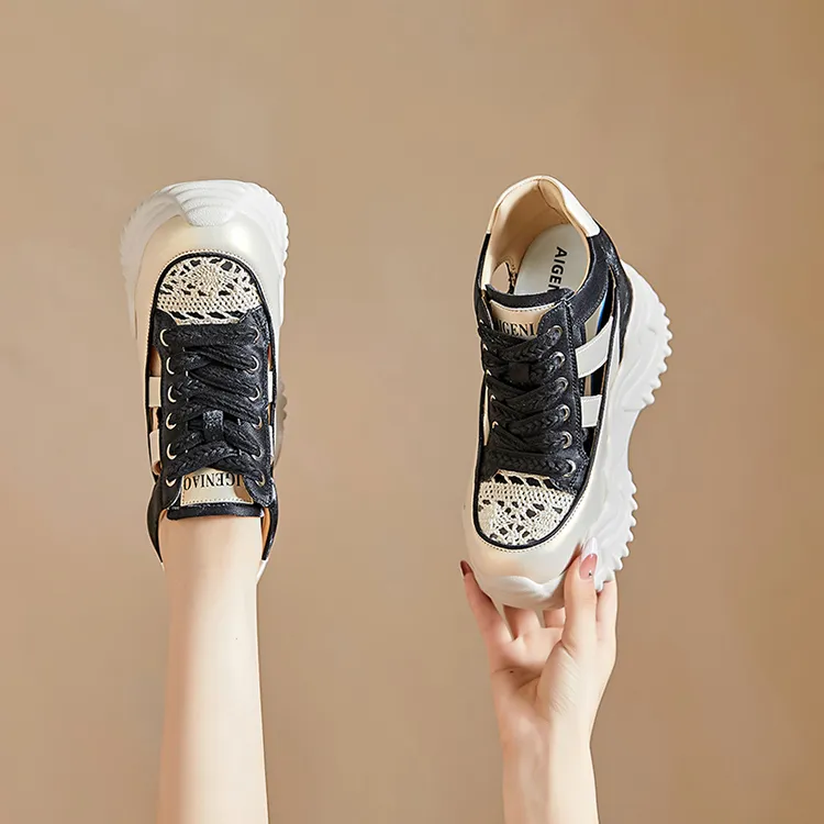 Egger Bird Height Increasing Breathable Coverage Low Top Chunky Sneakers Women's-8