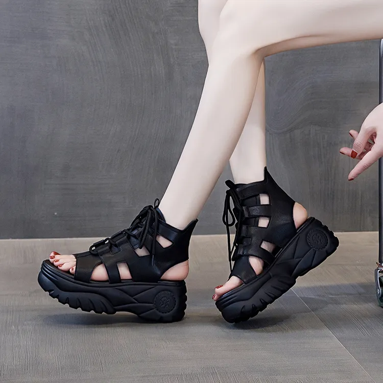 Egger Bird Roman Sandals 7.5cm Women's Black-1
