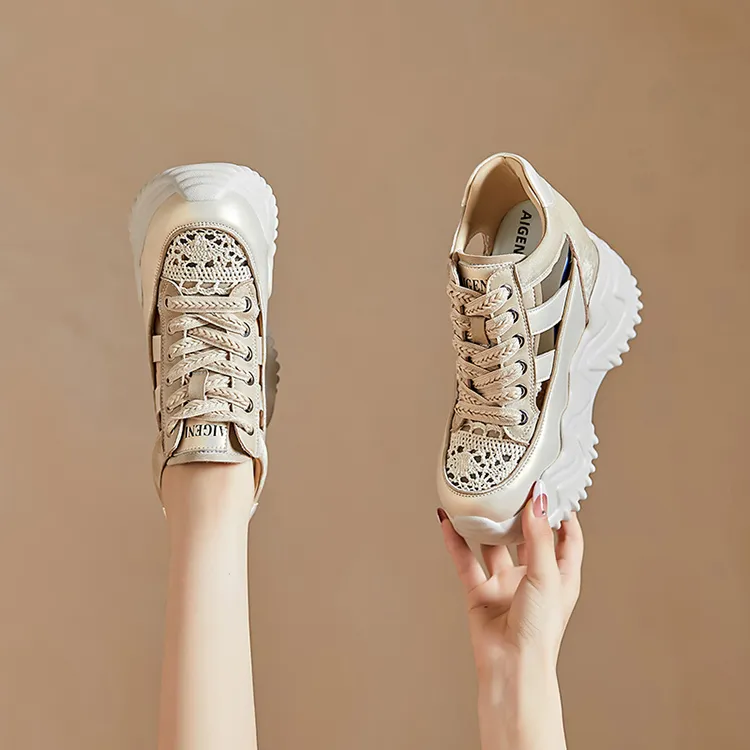 Egger Bird Height Increasing Breathable Coverage Low Top Chunky Sneakers Women's-1