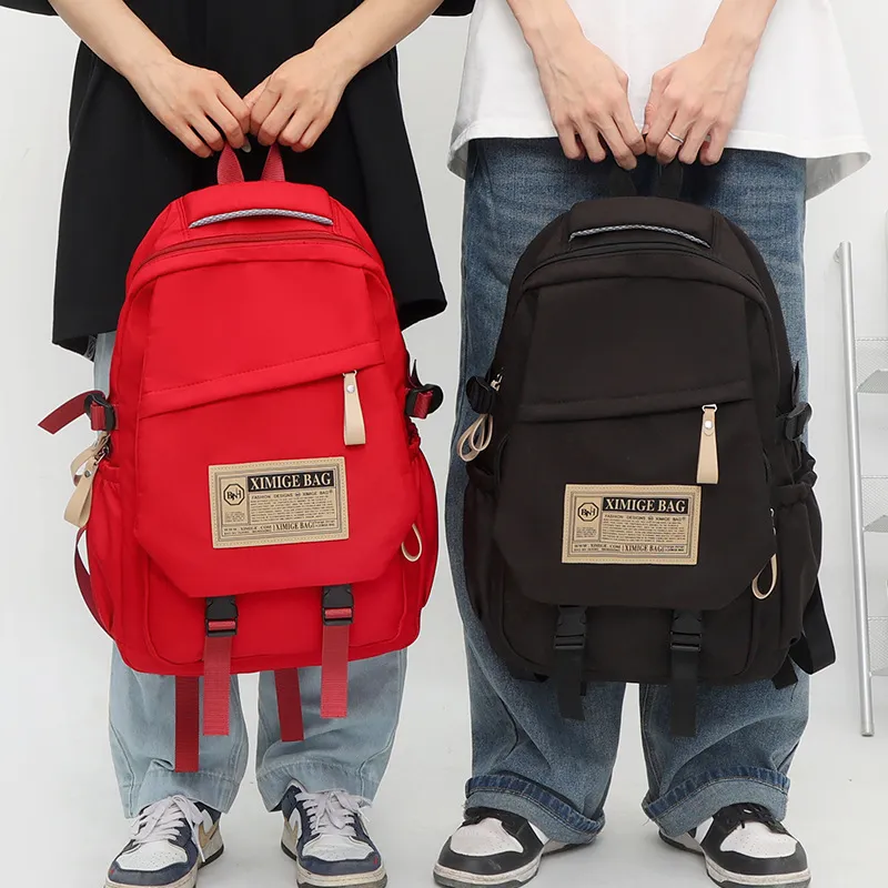 BALANG Nylon Fabric Backpack Regular Unisex Black/Khaki/Red/Blue-1