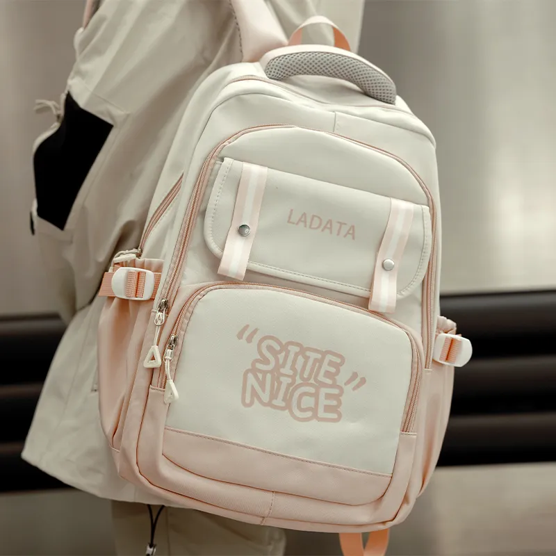 BALANG Nylon Laptop Backpack Regular Unisex _Nsec Red/Black/Blue/Green/Light Pink-13