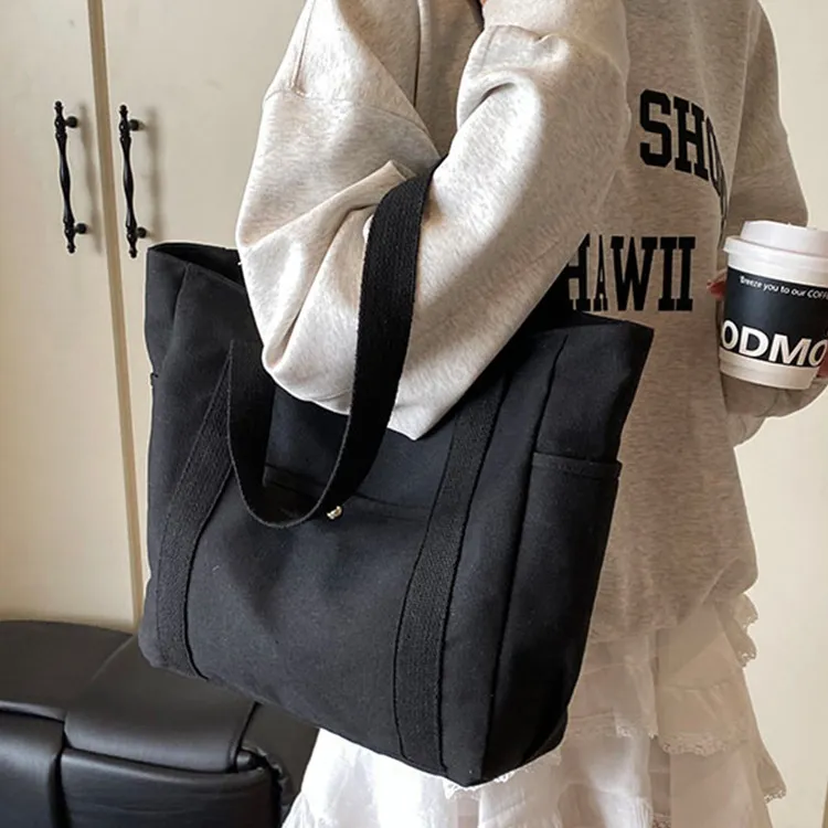 BALANG Canvas Tote Bag Shopping Bag Shoulder Bags Regular Unisex Multicolor-2