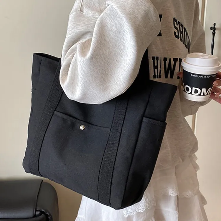 BALANG Canvas Tote Bag Shopping Bag Shoulder Bags Regular Unisex Multicolor-4
