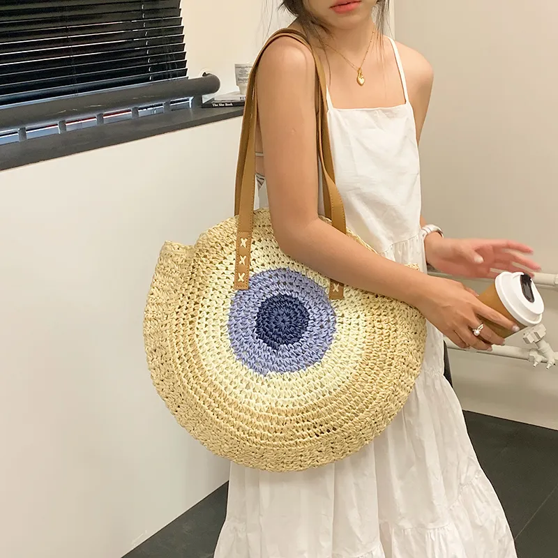 BALANG Straw Shoulder Bag Regular Unisex Beige/Khaki-1
