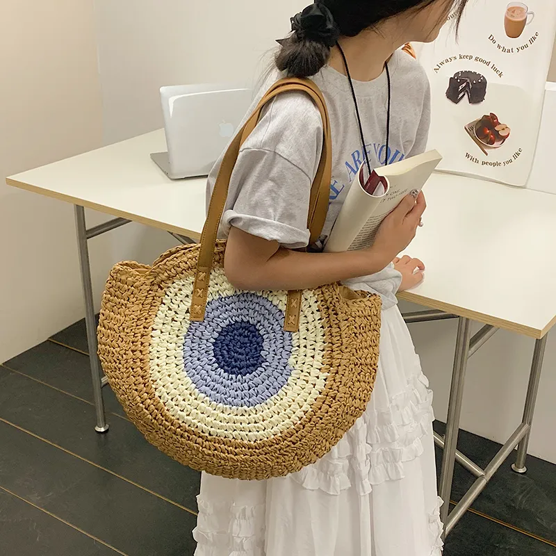 BALANG Straw Shoulder Bag Regular Unisex Beige/Khaki-6
