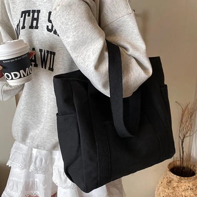 BALANG Canvas Tote Bag Shopping Bag Shoulder Bags Regular Unisex Multicolor-1